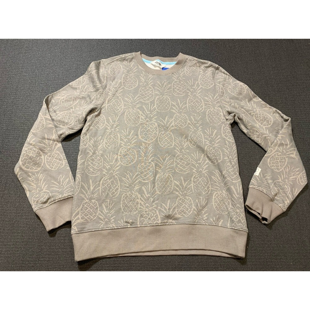 New Chubbies‎ Sweatshirt Mens Small Gray Pineapple Pullover Crewneck Sweater